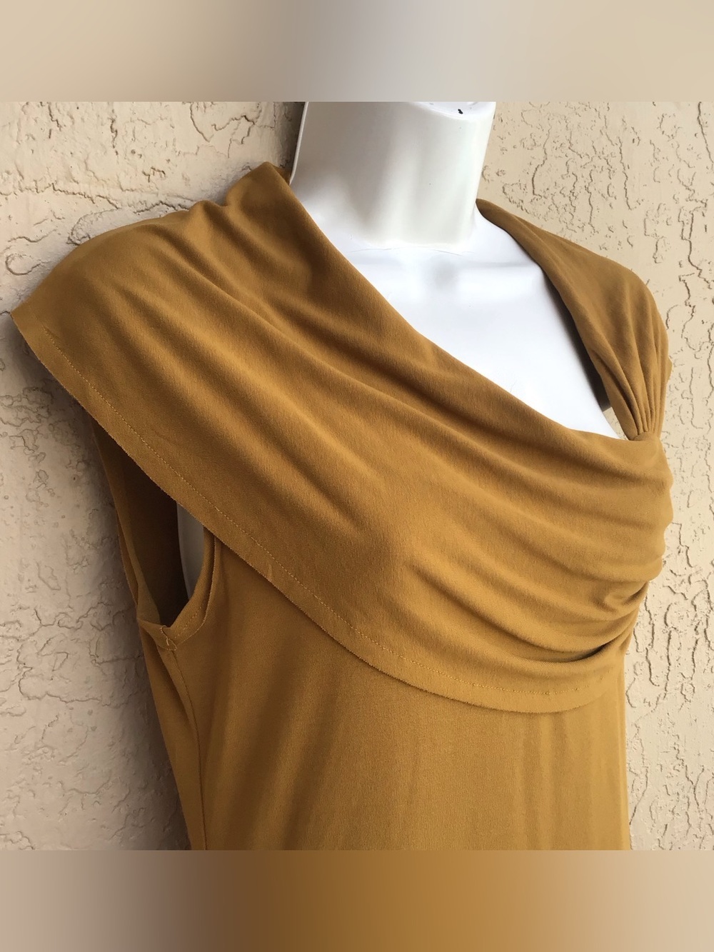 Liviana Conte Cowl Neck Dress in Mustard - Picture 3 of 8